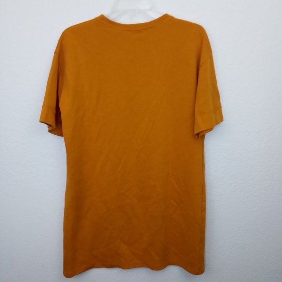 Zara Mustard Yellow Rolled Sleeve T Shirt Dress - Picture 6 of 12